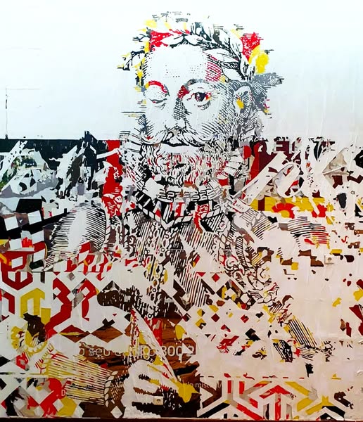 Mural de Vhils no Camões I.P.